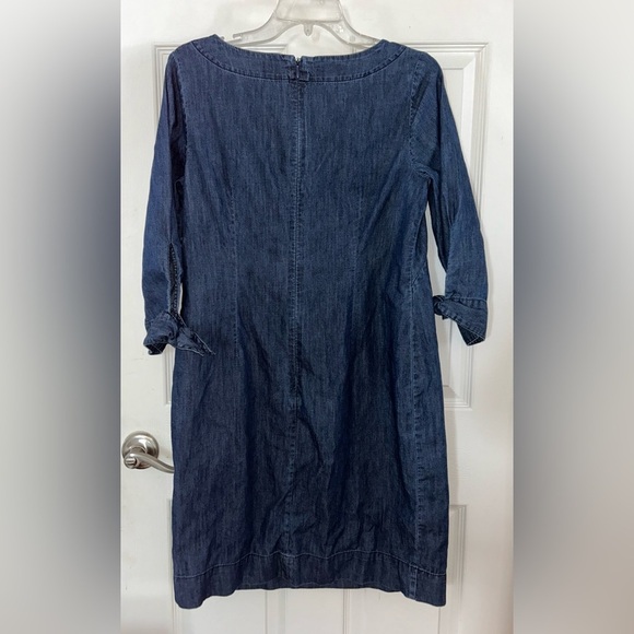 Talbots Denim Long-Sleeve Dress Size 8 - Picture 2 of 3